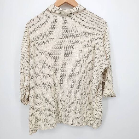 Zara Women's Oversized Button Front Shirt Classic Print Flowy Size Medium - Picture 5 of 7